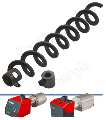 Vis d´alimentation interne Ø55/8 Long. 250mm avec douille de connexion pour brûleur PV 20/30/50