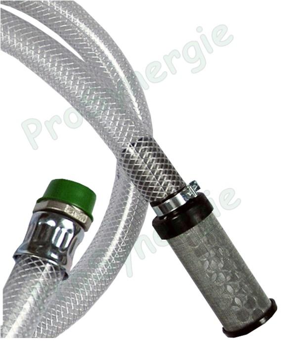 Tuyau d'aspiration avec Filtre tamis pour pompe DIESEL, HORNET W85, W50 - DN 11x4 - longueur 1.6m - raccord avec joint torique DN25 (M Ø 1´´ (26/34)