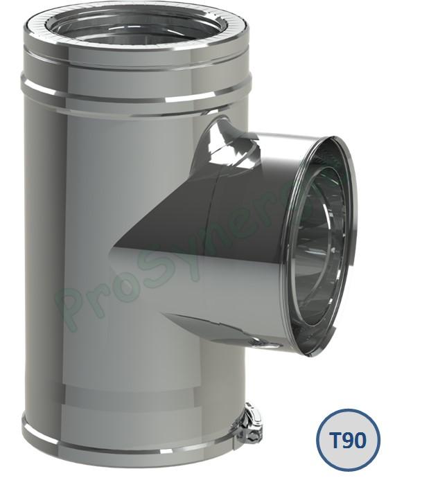 Té 90° Isolé Duoten Int./Ext. = Inox 316 / 304 - Ø 130 à 250 mm