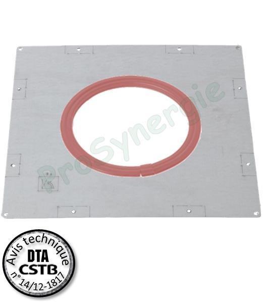 Plaque pour traversées (mur/plancher) coupe feu  Isoten  + joint étanche haute T° conduit fumée Øext. 125 à 350 mm