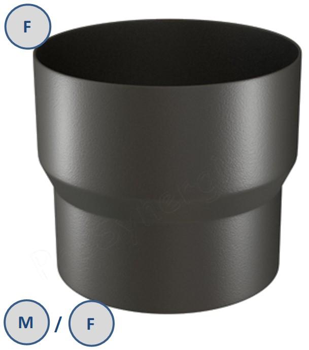 Réduction pour Tuyau de poêle Rétreint Acier émaillé noir mat - femelle-femelle ou femelle-mâle