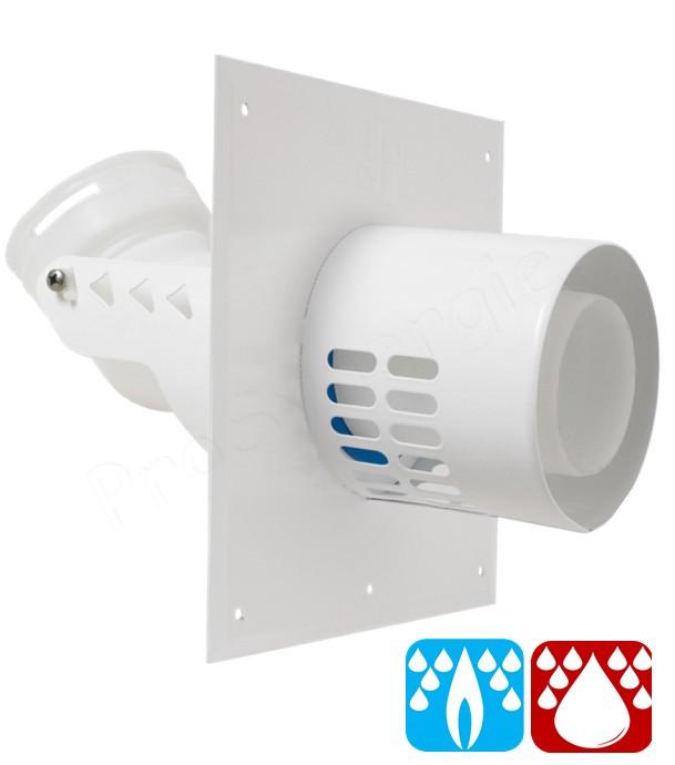 Plaque murale B3 + Coude Intégré - Tubage Flexible PPL pour Chaudières gaz Condensation ou fioul Condensation