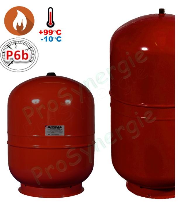 Vases d´expansion chauffage sur socle - Série MB (80 à 200 litres) - Raccordement haut Mâle Ø 3/4''