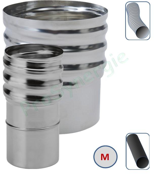 Adaptateur à visser INOX pour flexible Øint/ext 130/136mm - Ø 130mm Mâle