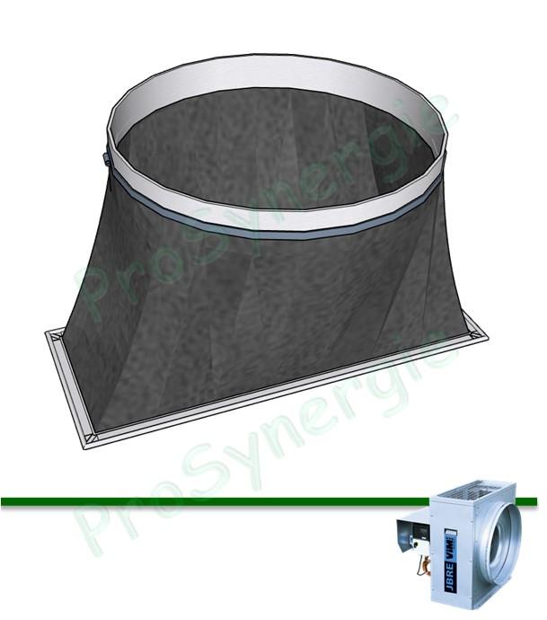 Raccordement souple refoulement JBRZ09 pour caisson d'extraction JBRE AC PR