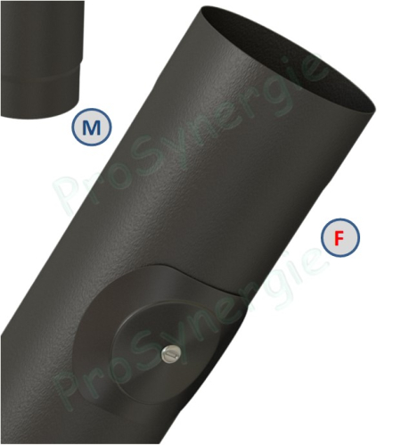 Tuyau de poêle (mâle rétreint) avec porte visite acier 1mm émaillé noir mat Ø 100 à 180mm longueur 1m et 50cm