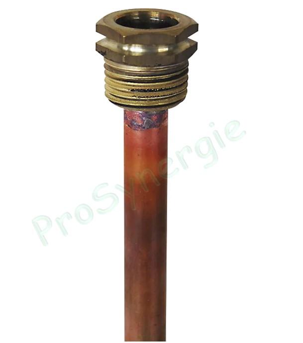 Doigts de gant - Tube cuivre soudé sur raccord laiton M1/2  NPT - Ø 8 à 16mm