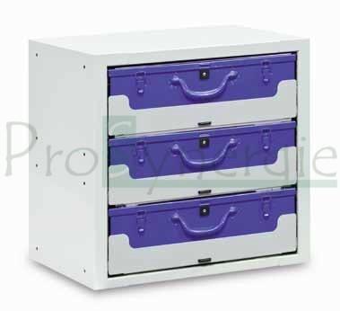 Bloc à tiroirs court avec plateaux et malettes h=48cm