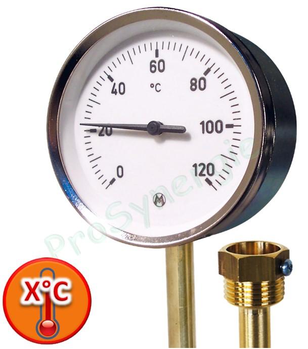 Thermomètre Plongeur à Cadran radial avec Douille Ø 1/2´´