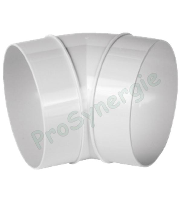 Coudes 45° pour conduit PVC  blanc pour réseaux de ventilation Ø125 ou 160