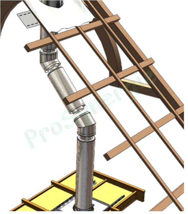 Calcul de dévoiement pour conduits de fumée Double Paroi Isolé Duoten