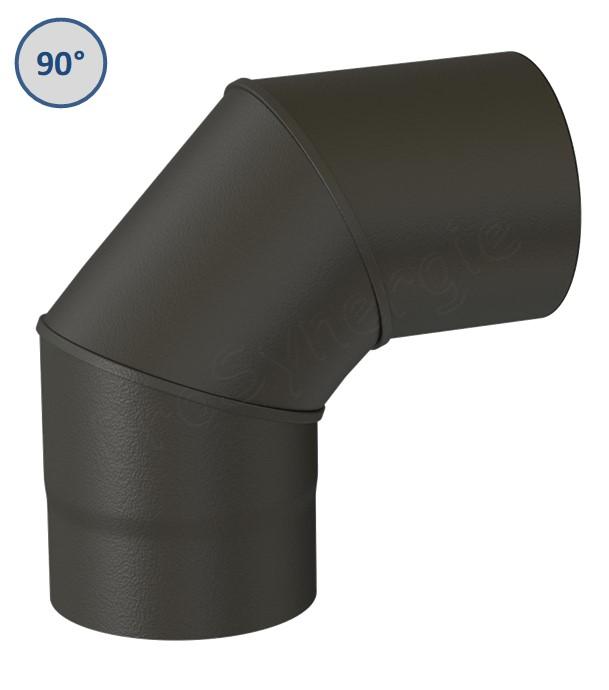 Coude 90° pour tuyau de poêle Rétreint acier émaillé noir mat Ø 100 à 180 mm