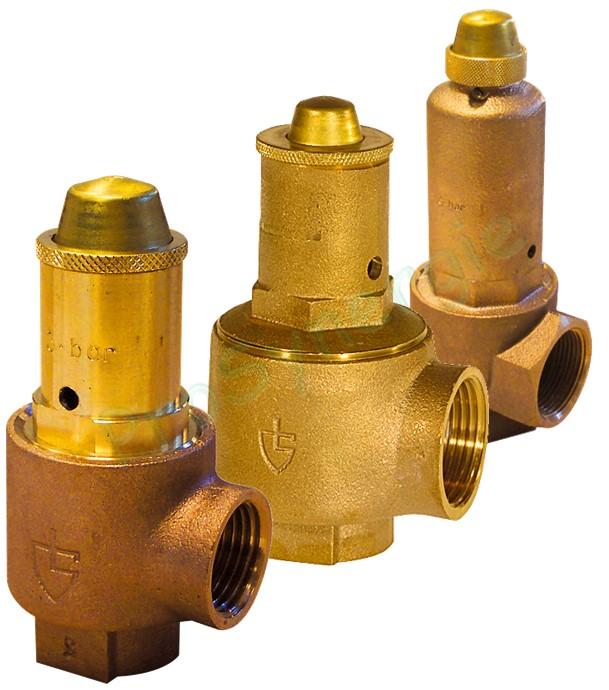 Soupape série G corps bronze de 3 à 5 bars 120°C sûreté chauffage raccordement F Ø 1/2 à 2''