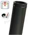 Kit S/Rampant - Conduit cheminée Isolé (Duoten) hauteur utile 1,445 mètres Int./Ext. = Inox 304 / (I 304 ou Galva) laqué noir (RAL9005) - Øint/ext 180/230mm